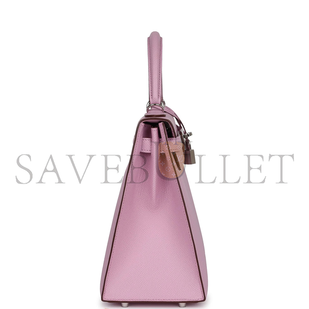 H**mes master kelly sellier 25 mauve sylvestre epsom palladium hardware (25*17*7cm)